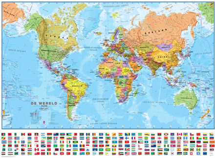 Wereldkaart 66PH-mvl Politiek, 136 x 100 cm | Maps International