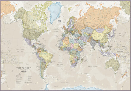 Wereldkaart Classic Classic 119 x 84 cm | Maps International