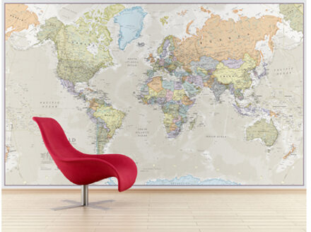 Wereldkaart Classic Classic politiek, 232 x 158 cm als behang | Maps International