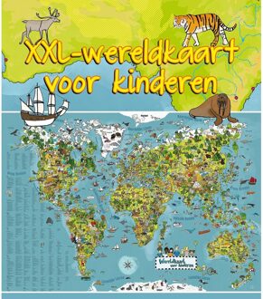 Wereldkaart dieren XXL voor kinderen Multi
