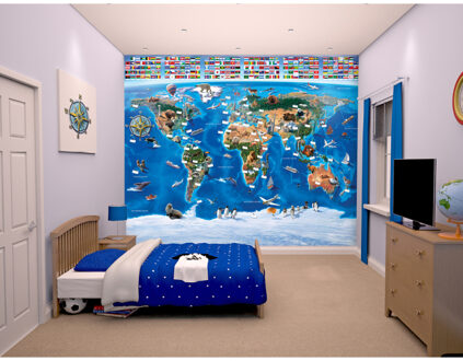 Wereldkaart - Posterbehang - 305 x 244 cm