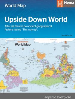 Wereldkaart World pol. upside down in omslag | Hema Maps
