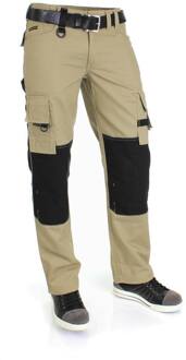 Werkbroek Canvas Cordura 502009 Khaki / Zwart - Maat 42