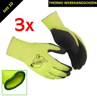 Werkhandschoen - Thermohandschoen - Gevoerd - Touchscreenfunctie - Maat 10 - 3 Paar