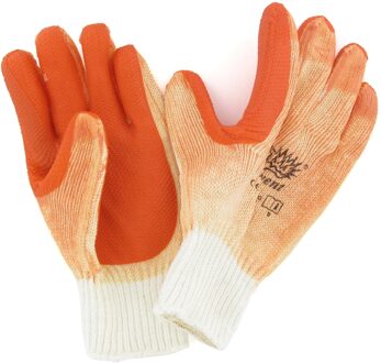 Werkhandschoen tricot latex oranje one size