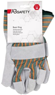 Werkhandschoenen Basic King - Groen/oranje - Leer/katoen - Unisex - Maat 10