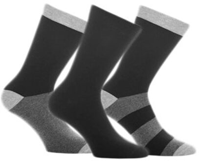 WeSC 3 stuks Socks Versch.kleure/Patroon,Zwart,Grijs - Maat 39/42