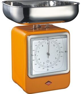 Wesco Keukenweegschaal met klok Oranje