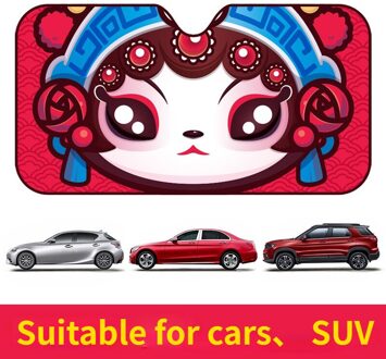 Wesheu Auto Ogen Verwarmde Voorruit Zonnescherm Car Window Voorruit Cover Zonnescherm Auto Zonneklep Auto-Covers Auto Solar bescherming Peking Opera