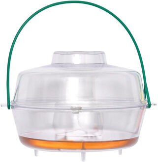 Wespenval met hengsel - kunststof - transparant - D20 x H15 cm