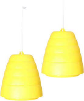 Wespenvanger Honingpot - 2x - plastic geel 15 cm - insecten bestrijden/vangen