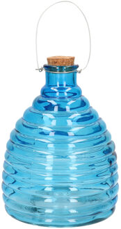 Wespenvanger/wespenval blauw van glas 21 cm - Ongediertevallen - Ongediertebestrijding