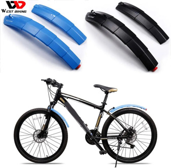 WEST BIKING 1 pair Telescopic Foldble Bicycle Front Rear Fenders Mudguards with Taillight Bicycle Parts Cycling Equipment Hot