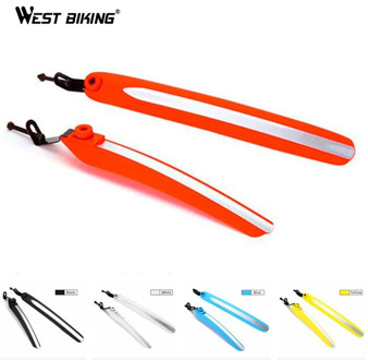 WEST BIKING 2Pcs Bicycle Fenders Bike Front/Rear Fender Quick Release With Reflect Tape Bicycle Mudguard Wings Cycling Fenders