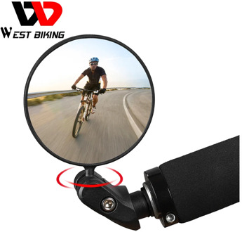 WEST BIKING Bicycle Rear View Mirror 360 Rotate Adjustable Wide Range Back Sight Reflector 18-25MM MTB Bike Handlebar Mirrors