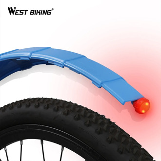 WEST BIKING Telescopic Folding Bicycle Fenders with Taillight Quick Release MTB Front Rear Mudguards Cycling Parts Bike Fenders