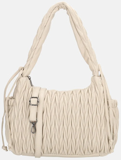 West End schoudertas smocked beige Ecru