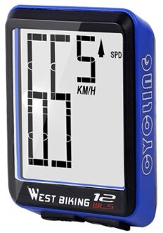 West Fietsen Accessoires Fiets Goederen Kilometerteller Draadloze Backlight Computer Draadloze Monitor Fietsen Snelheidsmeter Digitale Km Uur blauw