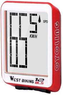West Fietsen Accessoires Fiets Goederen Kilometerteller Draadloze Backlight Computer Draadloze Monitor Fietsen Snelheidsmeter Digitale Km Uur rood