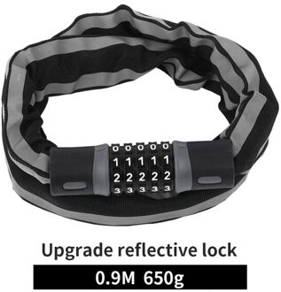 West Fietsen Bike Lock 0.9/1.2/1.45 M Motorfiets Fiets Kabel Lock Anti-Diefstal Met 5 Wachtwoord gecodeerde Gelegeerd Staal Sloten Voor Fietsen 0.9M Reflective