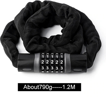 West Fietsen Bike Lock 0.9/1.2/1.45 M Motorfiets Fiets Kabel Lock Anti-Diefstal Met 5 Wachtwoord gecodeerde Gelegeerd Staal Sloten Voor Fietsen Password 1.2M zwart