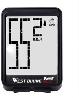 West Fietsen Fiets Computer Regendicht Draadloze Fietsen Kilometerstand Mtb Bike Stopwatch Horloge Led Scherm Snelheidsmeter zwart