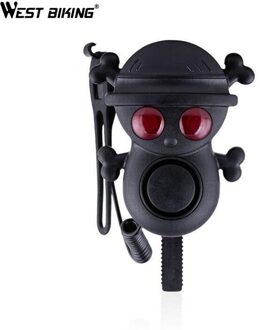 West Fietsen Fiets Elektrische Hoorn Hoge Decibel 120dB Fietsen Fiets Bell Met Waarschuwingslampje Multi-Tone Waterdicht Hoorn Klokken