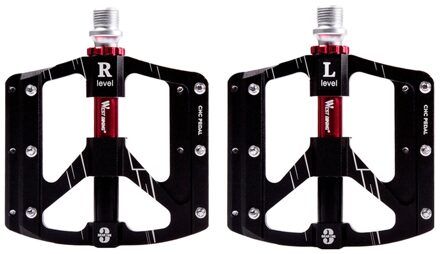 West Fietsen Fiets Pedaal 2Pcs Lichtgewicht Mtb Platte Pedaal 3 Bearing 120X103X19Mm Fiets pedalen Aluminium Staal zwart