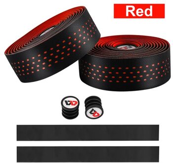 West Fietsen Fietsstuur Tape Met Bar Plug 2 Stuks Lichtgewicht Kleverige Pu Eva Ademende Anti-Slip Racefiets grips Tape Bandjes een style rood