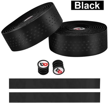 West Fietsen Fietsstuur Tape Met Bar Plug 2 Stuks Lichtgewicht Kleverige Pu Eva Ademende Anti-Slip Racefiets grips Tape Bandjes een style zwart