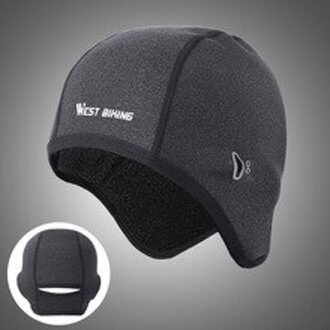 West Fietsen Unisex Winter Thermische Sport Hoed Outdoor Cycling Bike Hoofddeksels Cap Winddicht Hoed Outdoor Sport Cap dames grijs