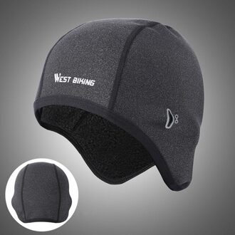 West Fietsen Unisex Winter Thermische Sport Hoed Outdoor Cycling Bike Hoofddeksels Cap Winddicht Hoed Outdoor Sport Cap heren grijs