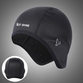 West Fietsen Unisex Winter Thermische Sport Hoed Outdoor Cycling Bike Hoofddeksels Cap Winddicht Hoed Outdoor Sport Cap heren zwart