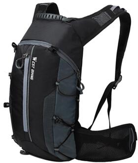 West Fietsen Waterdicht Fiets Tas Draagbare Ultralight Sport Rugzak 10L Outdoor Wandelen Klimmen Pouch Fietsen Fiets Rugzak zwart