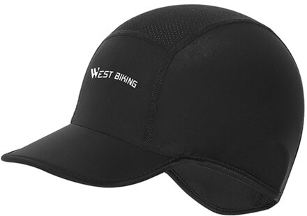 West Fietsen Zomer UV400 Zonnebrandcrème Ijs Zijde Cap Outdoor Fiets Ademend Helm Hoed Cap Met Rand zwart