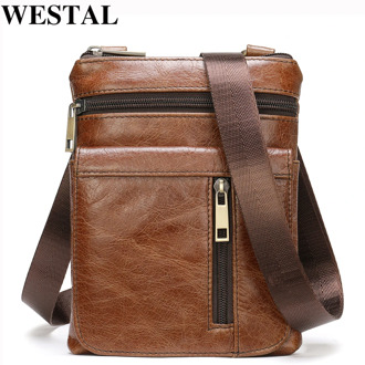 WESTAL crossbody bags for men bag genuine leather men's shoulder bags small phone male flap small men messenger bag leather men