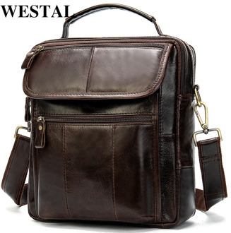 WESTAL Men's Bag Genuine Leather Crossbody Bags for Men Messenger Bag Men Leather Designer Men's Shoulder Bags Male Handbag 8870