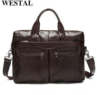 WESTAL Men's Bag Genuine Leather Messenger Bag Men Leather Men's Shoulder/Crossbody Bags for Men Laptop Bags Briefcases Totes