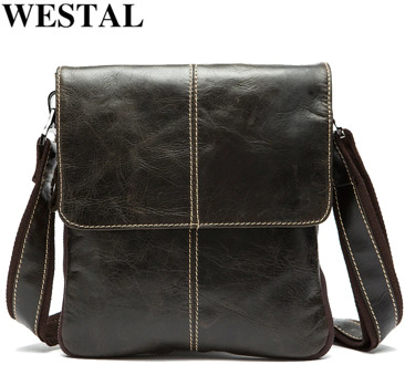 WESTAL Men's Genuine Leather Bag Crossbody Bags for Men Messenger Bag Men Leather Vintage Men's Shoulder Bags Male Handbags