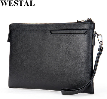 WESTAL men's leather clutch bag for men's wallet long clutch male purse for men's money bag luxury brand designer men's bag 8697