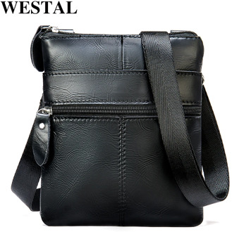 WESTAL Men's Shoulder Bag Small Crossbody Bags for Men Mini Bag for Phone Men's Bag Genuine Leather Men Messenger Bags 2222