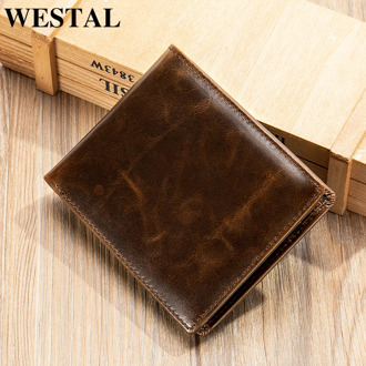WESTAL men's wallet luxury purse for men designer wallet rfid engraving men's purse credit card holder wallet for men money bag