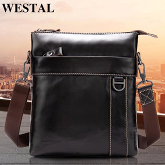 WESTAL Messenger Bag Men Shoulder bag Genuine Leather Small male man Crossbody bags for Messenger men Leather bags Handbag 9010