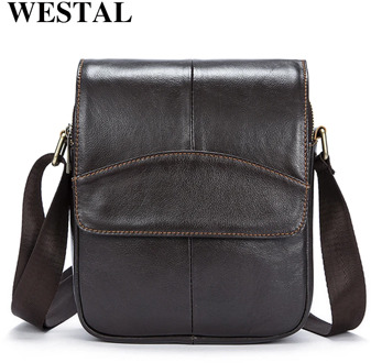 WESTAL Messenger Bag Men Shoulder Bags Male Genuine Leather Men Bags Male Fashion Crossbody Bags for Man Small Flap Bolsa 1268