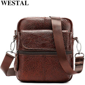 WESTAL Mini Shoulder Bag for Men Genuine Leather Messenger Bags Men Shoulder Bags Small Leather Crossbody Bags Male Genuine