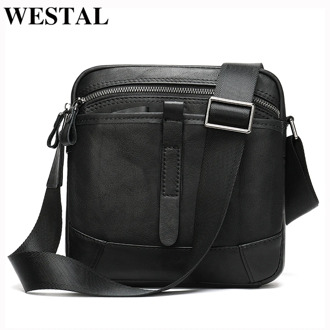 WESTAL satchel men side bag genuine leather men bag shoulder samll messenger bag crossbody bags for men luxury sling bag 8033