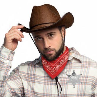 Western cowboy verkleed set - 3-delig - sherriff - wilde westen - volwassenen