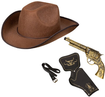 Western cowboy verkleed set - 3-delig - sherriff - wilde westen - volwassenen