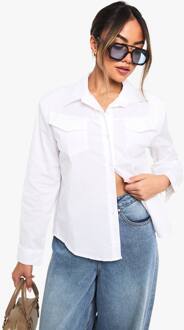 Westernstijl Schoudervulling Overhemd, White - 38