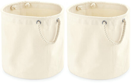 Westford Mill 2x stuks stevige canvas cadeau/opbergzak 40 x 40 cm